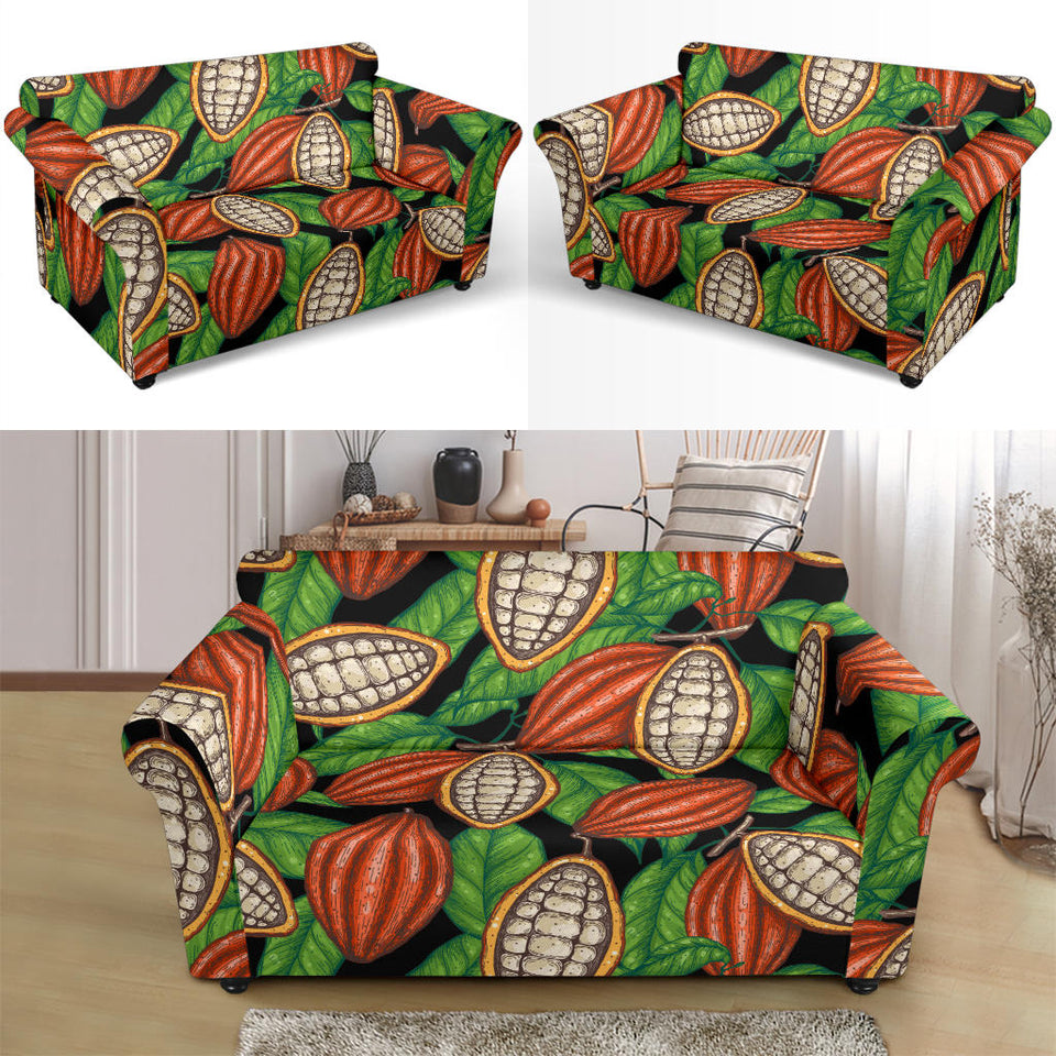 Cocoa Leaves Pattern Loveseat Couch Slipcover