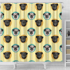 Pug Head Pattern Shower Curtain Fulfilled In US