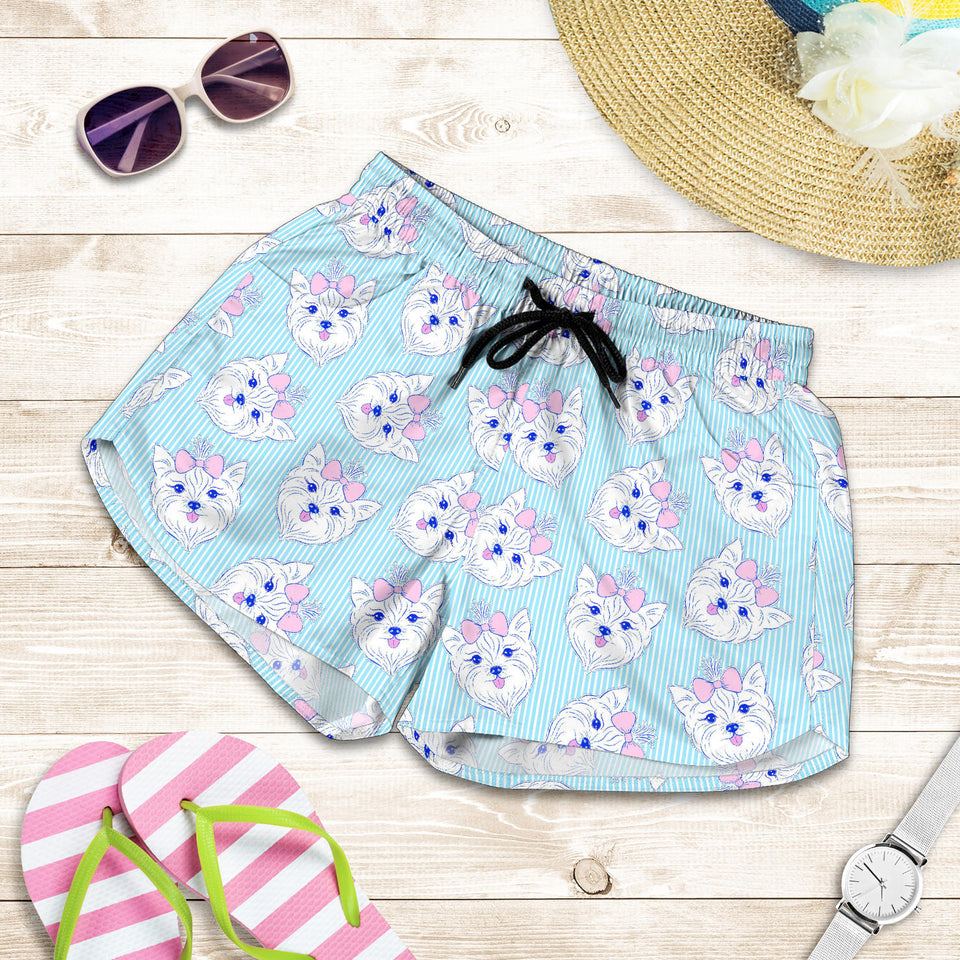 Yorkshire Terrier Pattern Print Design 01 Women Shorts