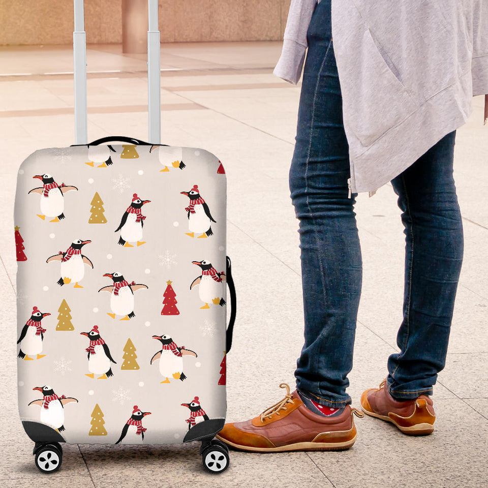Penguin Christmas Tree Pattern Luggage Covers