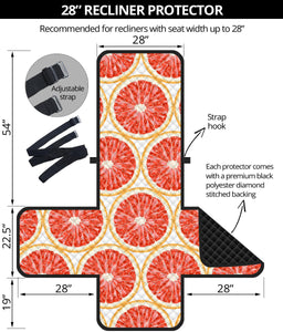 Sliced Grapefruit Pattern Recliner Cover Protector