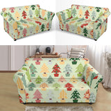 Christmas Tree Pattern Backgroind Loveseat Couch Slipcover