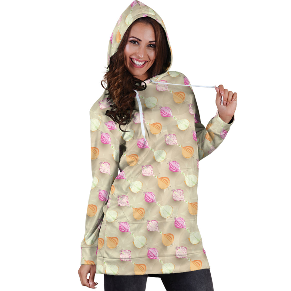 Onion Pattern Theme Women Hoodie Dress