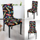 Skate Board Pattern Print Design 02 Dining Chair Slipcover