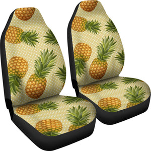 Pineapple Pattern Pokka Dot Background Universal Fit Car Seat Covers