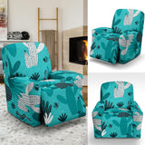 Green Cactus Pattern Recliner Chair Slipcover