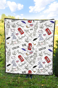 British Pattern Print Design 01 Premium Quilt