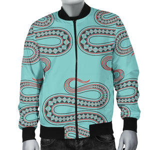 Snake Tribal Pattern Men Bomber Jacket