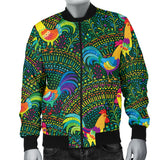 Rooster Chicken Pattern Theme Men Bomber Jacket