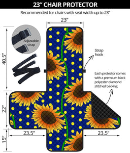 Sunflower Pokka Dot Pattern Chair Cover Protector