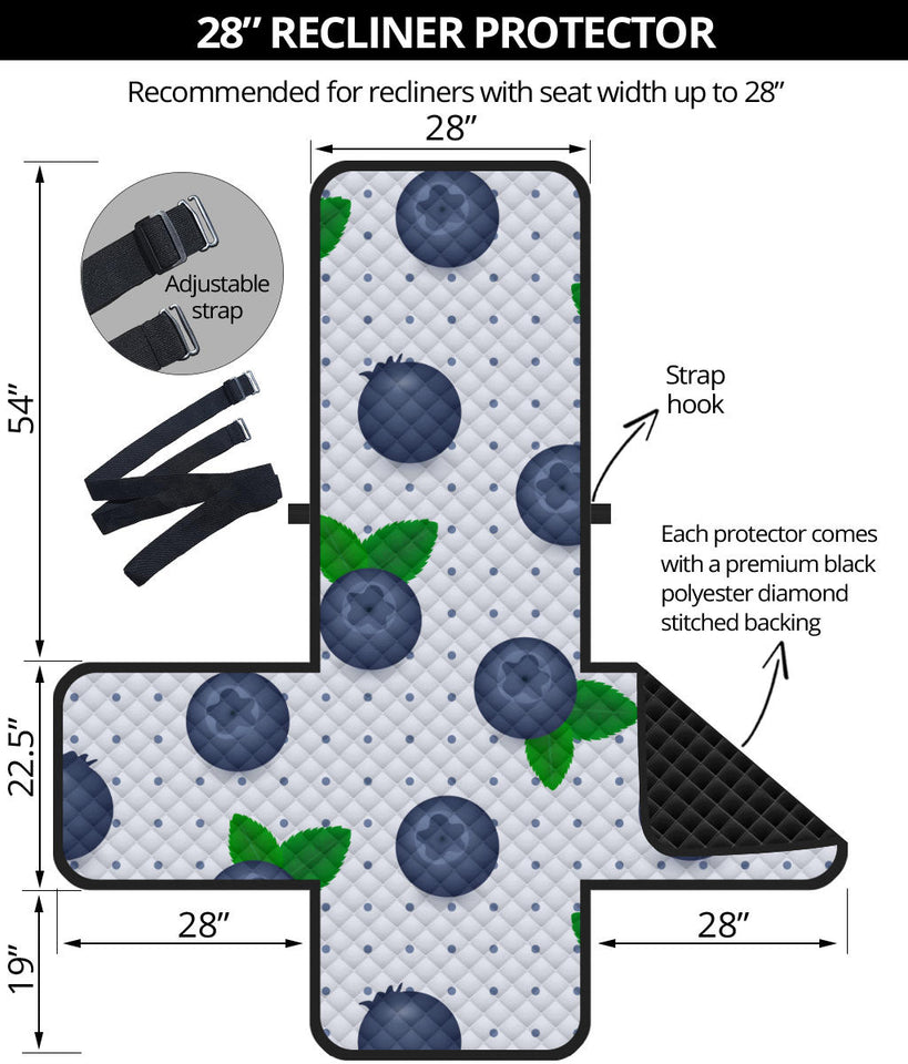 Blueberry Pokka Dot Pattern Recliner Cover Protector