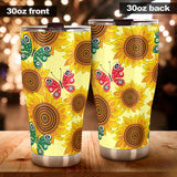 Sunflower Butterfly Pattern Tumbler