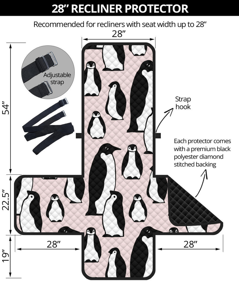 Penguin Pattern Background Recliner Cover Protector