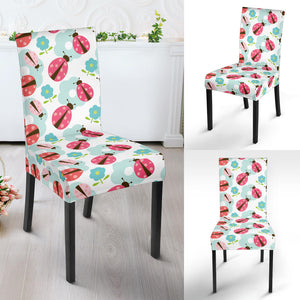 Ladybug Pattern Print Design 03 Dining Chair Slipcover