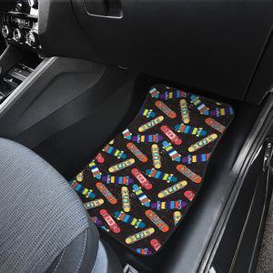 Skate Board Pattern Print Design 02 Front and Back Car Mats