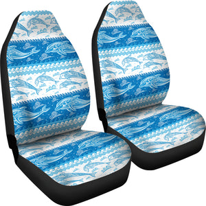 Dolphin Tribal Pattern Ethnic Motifs Universal Fit Car Seat Covers