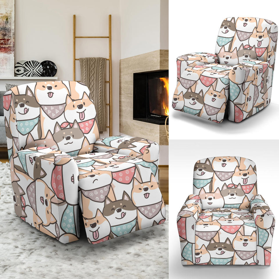 Shiba Inu Pattern Recliner Chair Slipcover