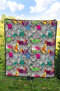 Zebra Colorful Pattern Premium Quilt