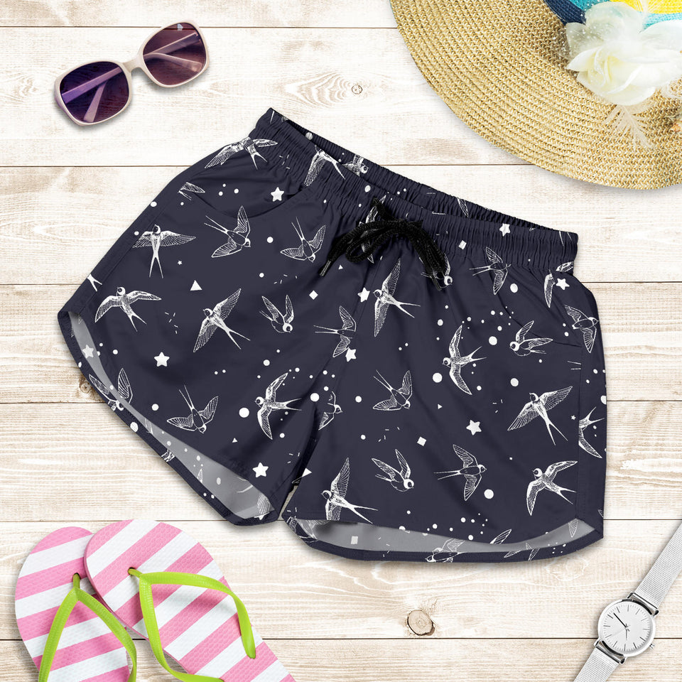 Swallow Pattern Print Design 02 Women Shorts