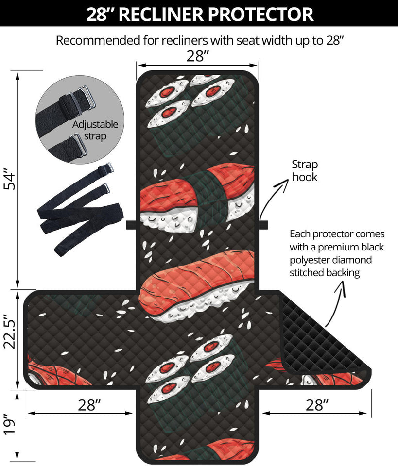 Sushi Theme Pattern Recliner Cover Protector