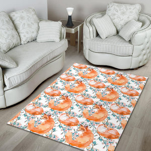 Fox Water Color Pattern Area Rug