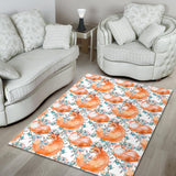 Fox Water Color Pattern Area Rug