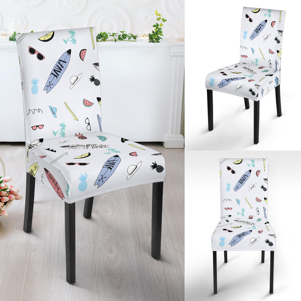 Surfboard Pattern Print Design 01 Dining Chair Slipcover