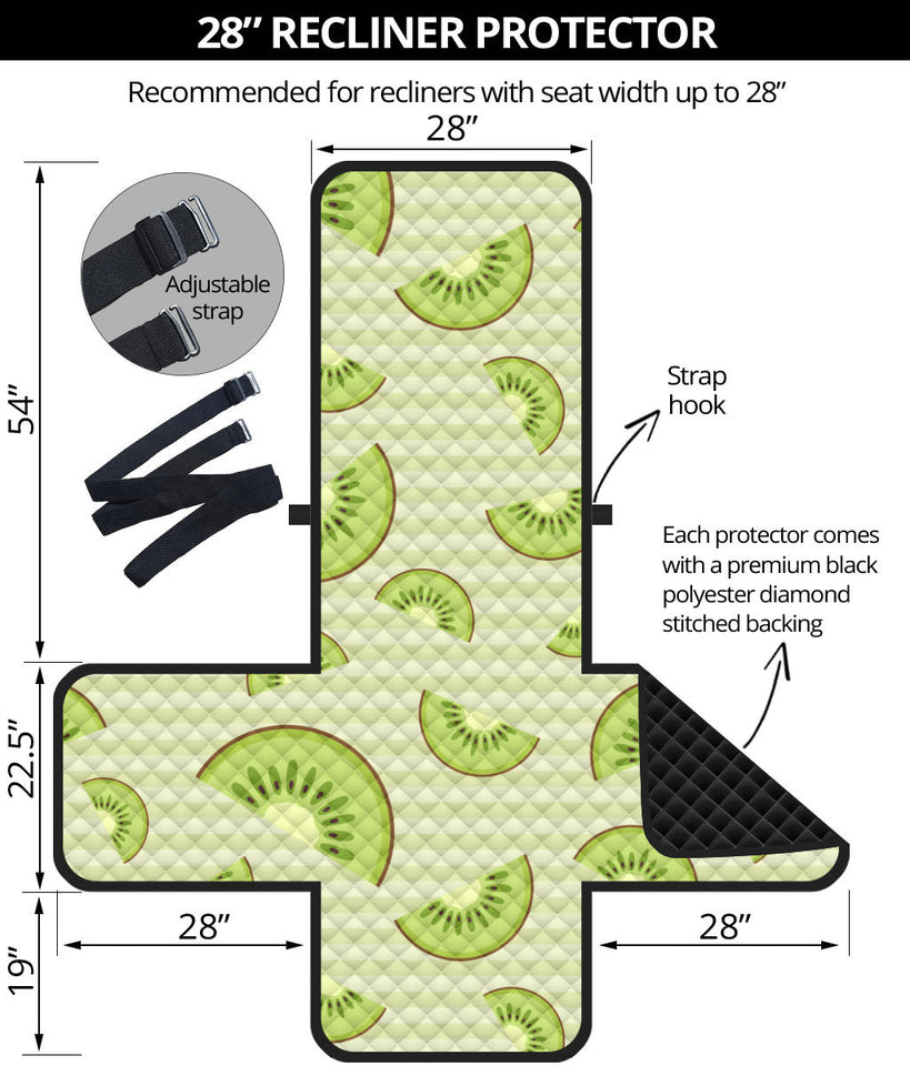 Kiwi Pattern Striped Background Recliner Cover Protector