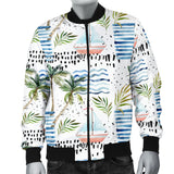 Sailboat Pattern Theme Men Bomber Jacket