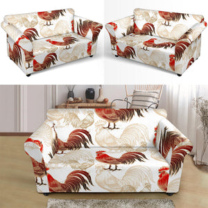 Rooster Chicken Pattern Loveseat Couch Slipcover