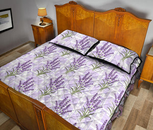 Lavender Pattern Theme Quilt Bed Set