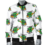Green Amy Helicopter Pattern Men Bomber Jacket