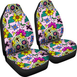 Colorful Suger Skull Pattern Universal Fit Car Seat Covers