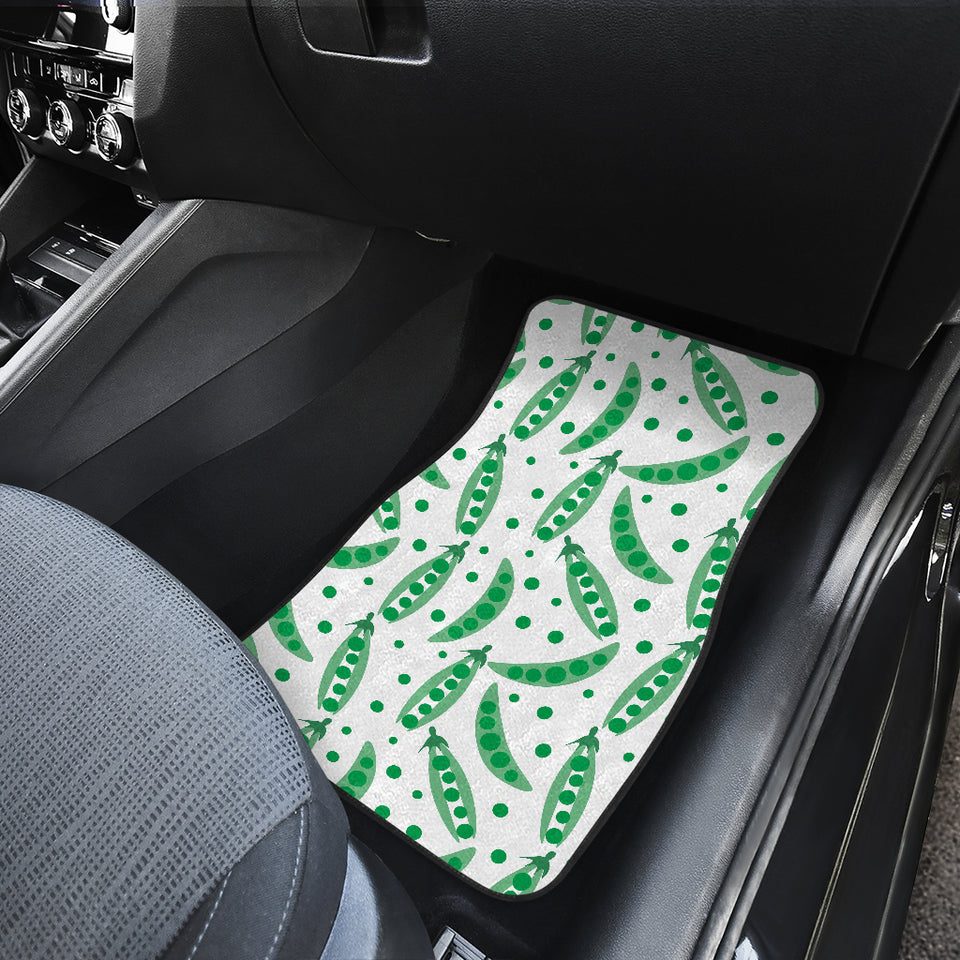 Green Peas Pattern Print Design 01 Front and Back Car Mats