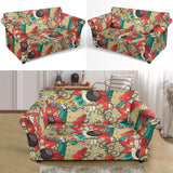 Bowling Pattern Background Loveseat Couch Slipcover