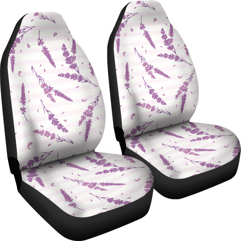 Lavender Pattern Stripe Background Universal Fit Car Seat Covers
