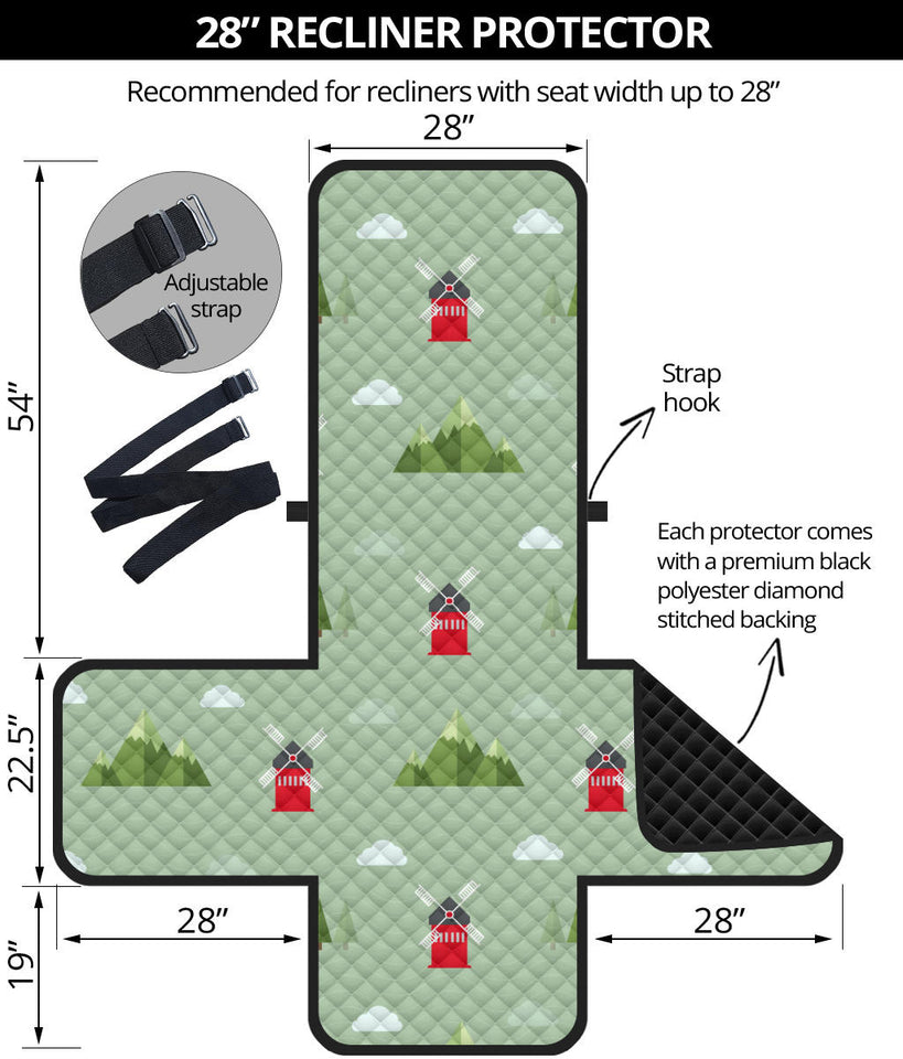 Windmill Pattern Recliner Cover Protector