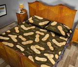 Peanut Pattern Green Background Quilt Bed Set