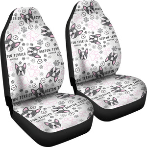 Boston Terrier Pattern Universal Fit Car Seat Covers