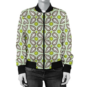 Cocoa Pattern background Women Bomber Jacket