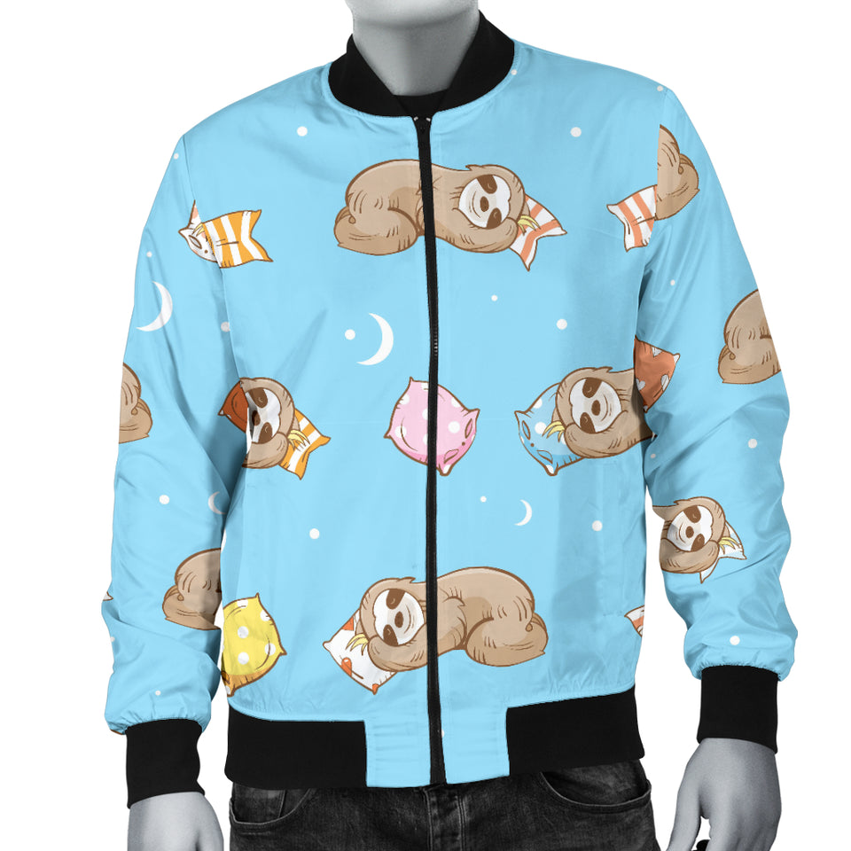 Sleep Sloth Pattern Men Bomber Jacket