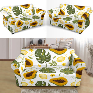 Papaya Leaves Flower Pattern Loveseat Couch Slipcover