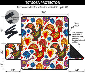 Colorful Rooster Chicken Guitar Pattern Sofa Cover Protector