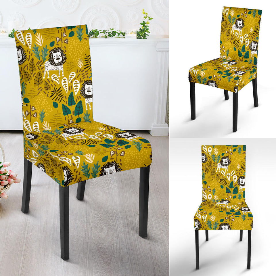Lion Pattern Print Design 01 Dining Chair Slipcover