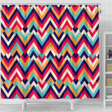Zigzag Chevron Pattern Background Shower Curtain Fulfilled In US