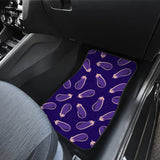 Eggplant Pattern Print Design 02 Front and Back Car Mats