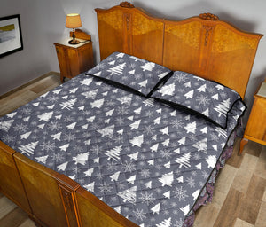 Snowflake Chirstmas Pattern Quilt Bed Set