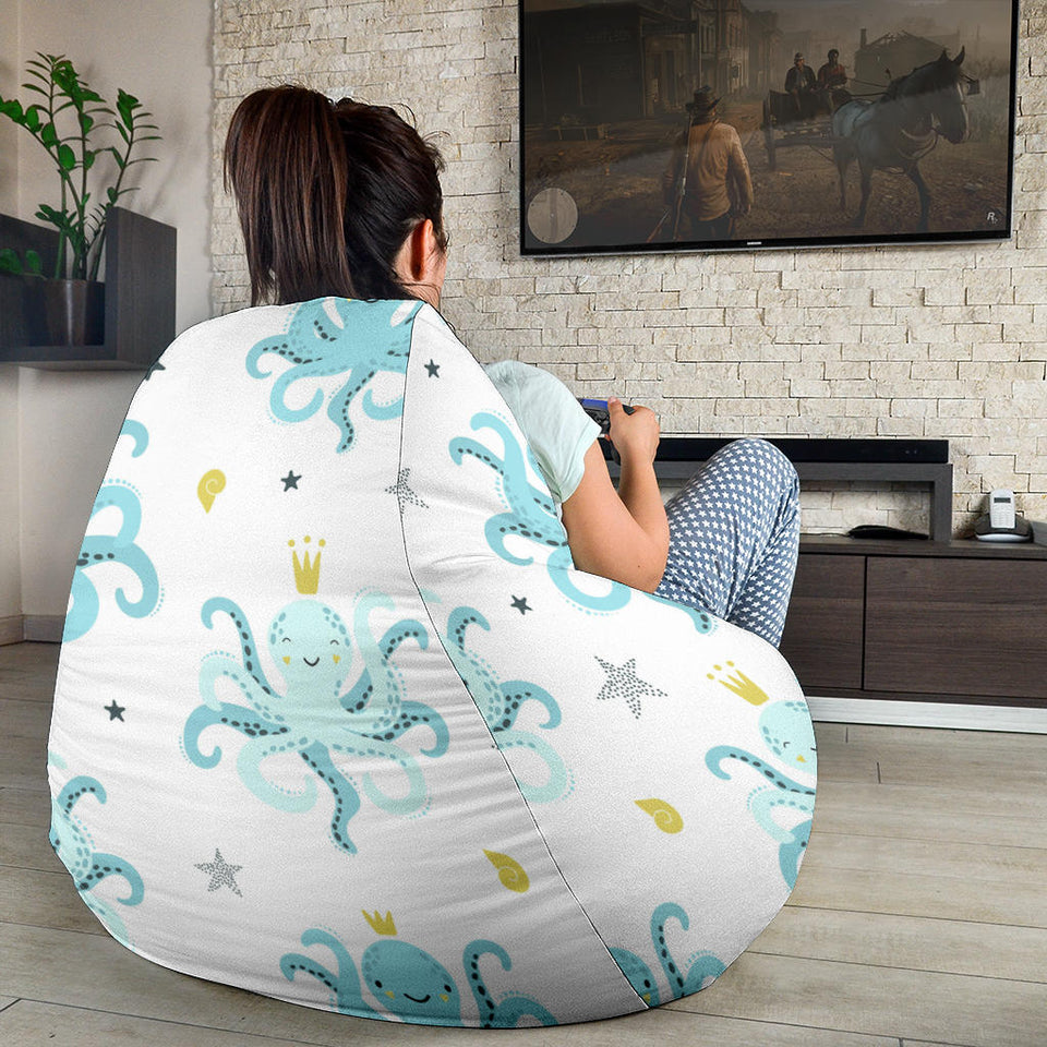 Octopus Blue Pattern Bean Bag Cover