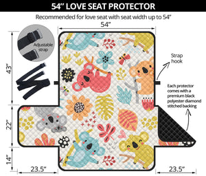 Cute Koala Pattern Loveseat Couch Cover Protector