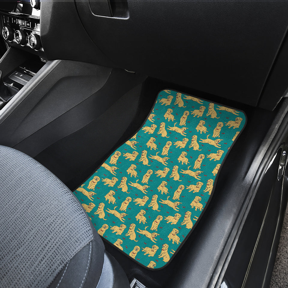 Golden Retriever Pattern Print Design 05 Front Car Mats